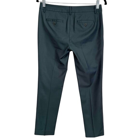 TIBI THE LENNON WOOL PLEATED ANKLE PANTS IN EMERALD - 0 - Picture 4 of 11